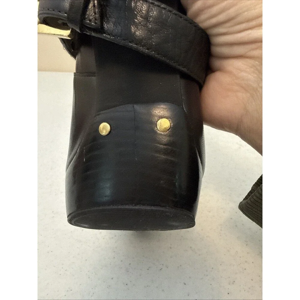 Michael By Michael Kors Rock And Roll Booties Black Leather & Gunmetal Studs 8M